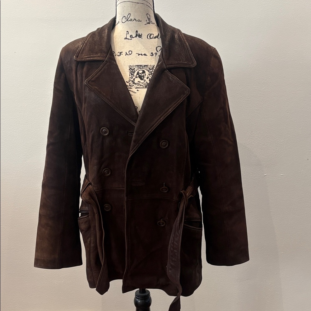 Women's Double-Breasted Brown Pea Coat